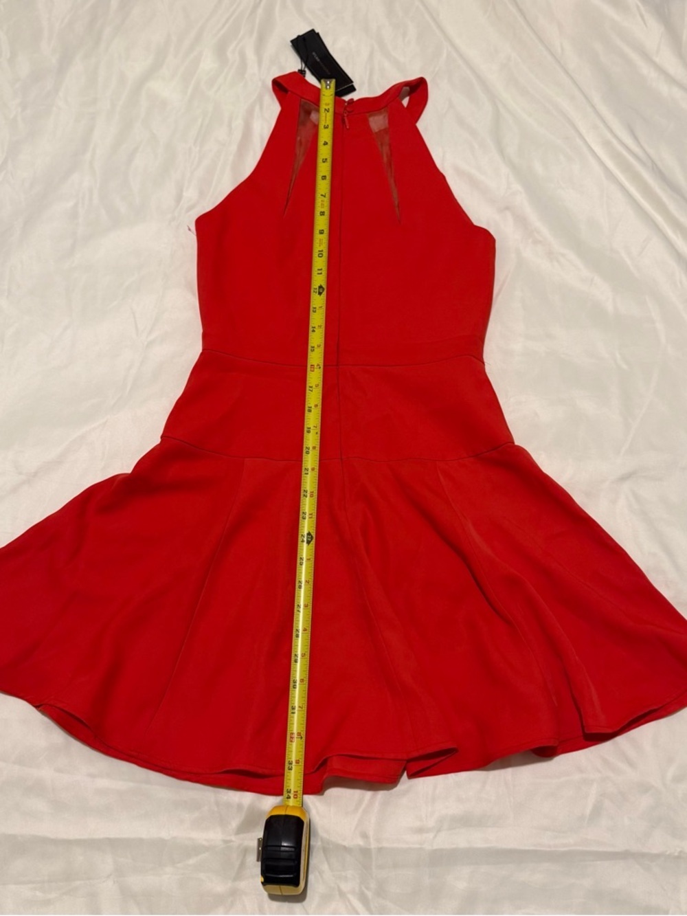 BCBGMaxAzria Red Mesh-Panel Halter Skater Dress,NWT - Picture 16 of 16
